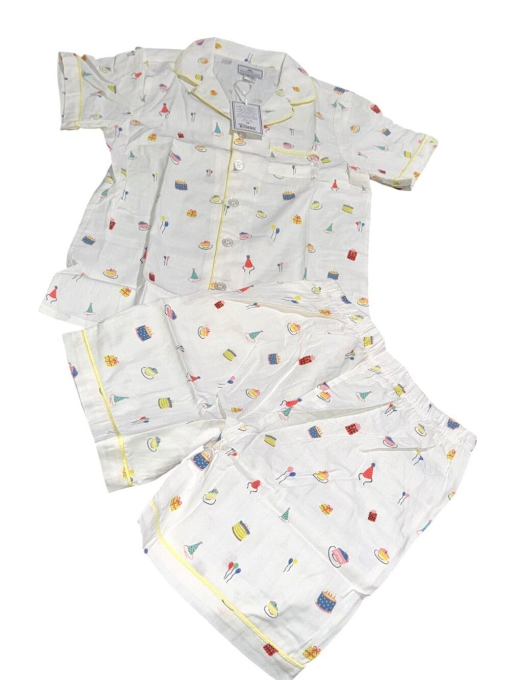 Petite Plume Kids Birthday Cake Print Short Pajama Set - Picture 2 of 14